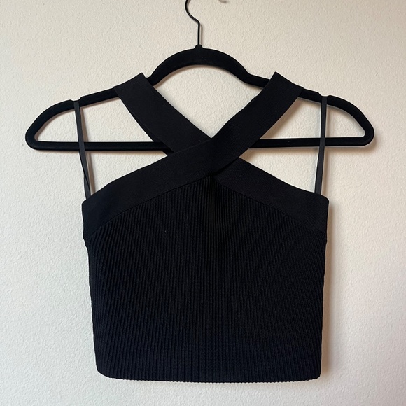 Aritzia babaton Ribbed Criss Cross halter - Picture 2 of 6